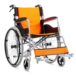 Scaun cu rotile din otel, sezut 46 cm, portocaliu, CML-202AJ-46P 