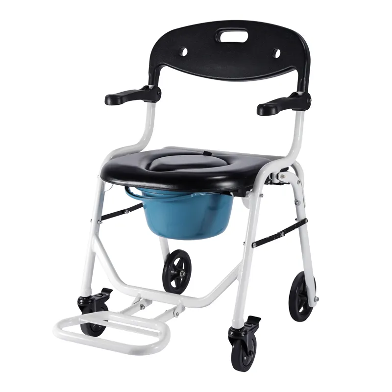 Scaun cu WC de camera cu roti si manere rabatabile, pliabil, CMB-7700L