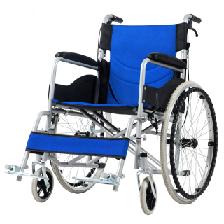 Scaun cu rotile din otel, sezut 46 cm, Albastru, CML-202AJ-46A 